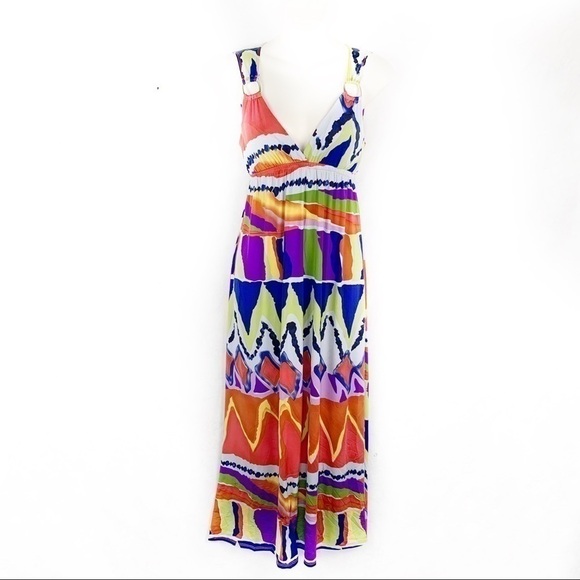 𝅺euc-mon amle Maxi Dress/GoldBuckles Vibrant Colors - Picture 1 of 8